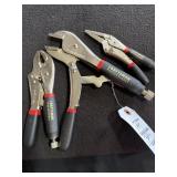 SET OF 3 CRAFTSMAN LOCKING PLYERS - DIFF. SIZES