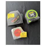 (2) 25ft TAPE MEASURES, (1) 16ft