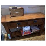 OAK MISSION STYLE TABLE W/ 2 DRAWERS 50"x28"x18"