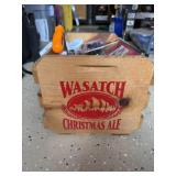 WASATCH WOODEN CRATE & A VARIETY OF TOOLS