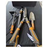SET OF 4 YARD TOOLS - FISKARS, TRIMMER,