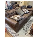 LEATHER SOFA, LOVESEAT, CHAIR & OTTOMAN