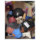 SMALL BASKETBALL, FOOTBALL, BASEBALL GLOVES, &