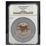 2009P AUSTRALIA 5 OZ SILVER ROUND-"YEAR OF THE OX"