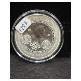 2021 TOKELAU $5 "CHRONOS" - 1 OZ SILVER ROUND -