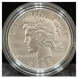 2023-P PEACE PROOF SILVER DOLLAR - W/COA AND BOX