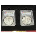 2021 SILVER EAGLE 2 COIN SET - TYPE 1 AND TYPE 2 -