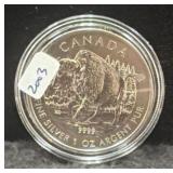 2013 CANADA BISON - 1 OZ SILVER ROUND - .999 FINE
