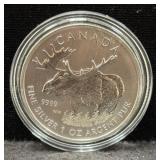 2012 CANADA MOOSE - 1 OZ SILVER ROUND - .999 FINE