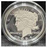 2024-S PEACE PROOF SILVER DOLLAR - W/COA AND BOX