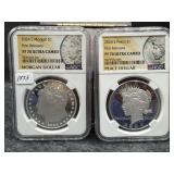 2024-S MORGAN AND PEACE PROOF SILVER DOLLARS -
