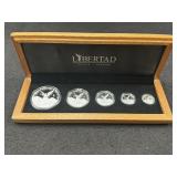 2015Mo MEXICO LIBERTA 5 SILVER COIN SET -