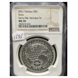 2021 TOKELAU $5 COIN - 1 OZ SILVER - TERRA -