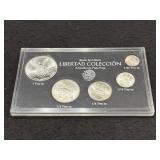 1994 LIBERTAD COLECCION - 5 SILVER COIN SET -