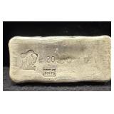 BISON BULLION 20 TROY OZ SILVER BAR