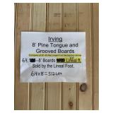 [512LFT] 8' PINE TONGUE AND GROOVED BOARDS