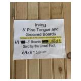 [512LFT] 8' PINE TONGUE AND GROOVED BOARDS