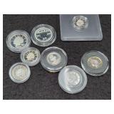 (8) LIBERTY SILVER ROUNDS:  (2) 1/10 OZ & (6) 1/20