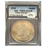 1993 MEDAL - PETER THE GREAT - SILVER -