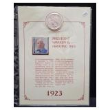 1923-P PEACER SILVER DOLLAR W/HISTORY PAGE AND COA