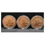 (3) 2009 'FREEDOM - TEA PARTY' 1 OZ COPPER ROUNDS