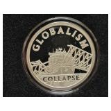 SILVER SHIELD '2024 GLOBALISM COLLAPSE' PROOF 1 OZ