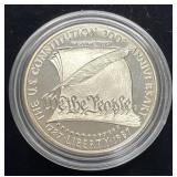 1987 U.S. CONSTITUTION SILVER DOLLAR W/BOX & COA