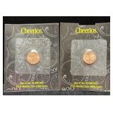 (2) CHEERIOS MILLENIUM LINCOLN CENTS