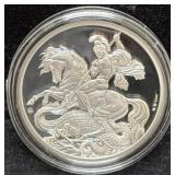 ST. GEORGE & THE DRAGON 1 OZ PROOF .999 FINE