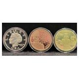 (3) SILVER SHIELD 1 OZ .999 FINE SILVER ROUNDS -