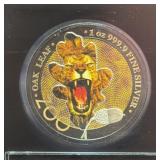 2019 GERMANIA MINT OAK LEAF ZOO 'LION' 1 OZ