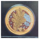 2019 GERMANIA MINT 'NOVEMBER' OAK LEAF 1 OZ