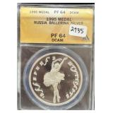 1995 MEDAL - RUSSIA BALLERINA SILVER - ANACS