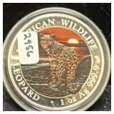 2018 AFRICAN WILDLIFE 'LEOPARD' 1 OZ .999 FINE