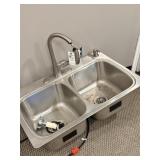 DOUBLE SHOWLESS STEEL SINK 33" X 23"