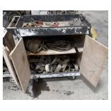 Roll around cart and tied down straps