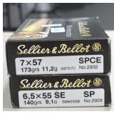 40 RDS SELLIER & BELLOT 7 x 57mm AMMO 173 GRAIN
