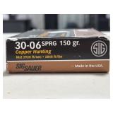 20 RDS SIG SAUER 30-06 SPRG AMMO 150 GRAIN