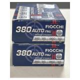 100 RDS FIOCCHI 380 AUTO AMMO 95 GRAIN FMJ