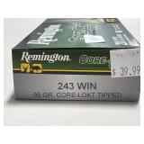 20 RDS REMINGTON CORE-LOKT 243 WIN AMMO