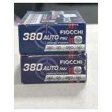 100 RDS FIOCCHI 380 AUTO AMMO 95 GRAIN FMJ