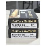 40 RDS SELLIER & BELLOT 6.5 x 55 SE AMMO 140 GRAIN