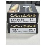 40 RDS SELLIER & BELLOT 6.5 x 55 SE AMMO 140 GRAIN