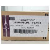 1000 RDS FIOCCHI 38 SPL 158 GRAIN FMJ