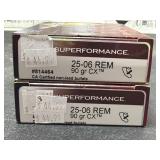 40 RDS HORNADY 25-06 REM AMMO 90 GRAIN CX