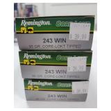 60 RDS REMINGTON CORE-LOKT 243 WIN AMMO 95 GRAIN