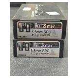 40 RDS HORNADY BLACK 6.8mm SPC AMMO 110 GRAIN