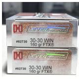 40 RDS HORNADY 30-30 WIN AMMO 160 GRAIN FTX