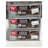 60 RDS WINCHESTER DEER SEASON 7mm - 08 REM AMMO