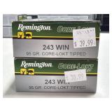 40 RDS REMINGTON CORE-LOKT 243 WIN AMMO
